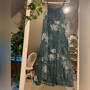 Green long dress